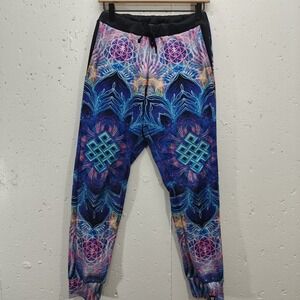 Vibrant Blue and Pink Patterned Joggers